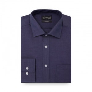 Navy chambray long sleeve tailored fit shirt