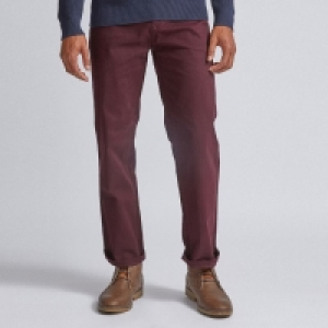 Burgundy Straight Fit Stretch Chinos