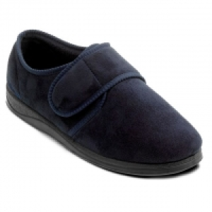 Navy Charles Wide Fit Slippers