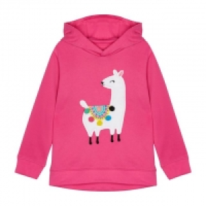 Girls Pink Llama Sweater