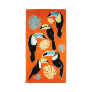Orange Toucan Beach Towel