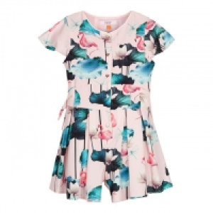 Girls Pink Flamingo Print Playsuit