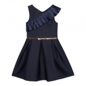 Girls Navy Scuba Prom Dress