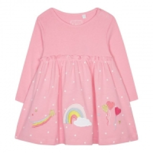 Baby Girls Pink Applique Cotton Dress