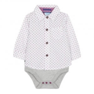 Baby Boys Multicoloured Geometric Print Mock Cotton Romper