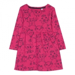 Baby Girls Pink Monster Print Dress