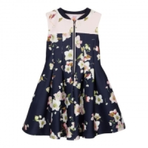 Girls Navy Floral Print Dress