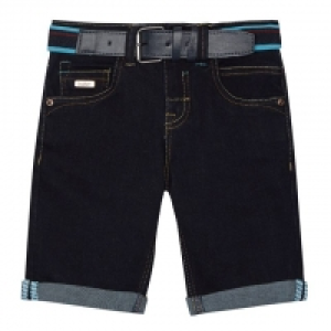 Boys Dark Blue Denim Slim Fit Shorts