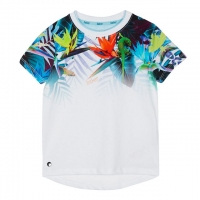 Debenhams  Boys White Tropical Print Cotton T-Shirt