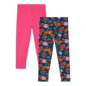 2 Pack Girls Multicoloured Leggings