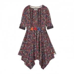 Girls Multicoloured Floral Print Dress
