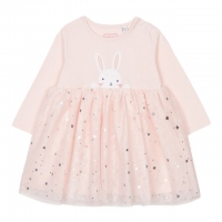 Debenhams  Baby Girls Pink Bunny Applique Mesh Dress