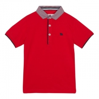 Debenhams  Boys Red Gingham Collar Polo Shirt