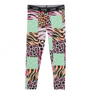 Girls Multicoloured Animal Patchwork Print Leggings