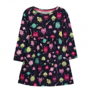 Debenhams  Girls Navy Monster Print Cotton Dress