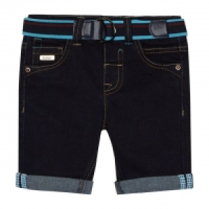 Boys Dark Blue Denim Belted Shorts