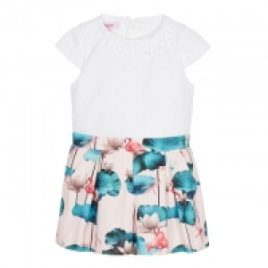 Girls Light Pink Flamingo Print Playsuit