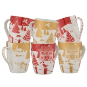 Christmas in the country set of 6 mugs in a gift box