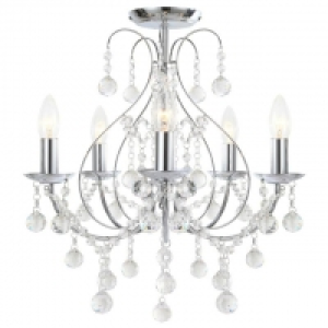 Violet Crystal Glass Flush Light