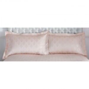 Pink Amber Jacquard Oxford Pillowcase Pair