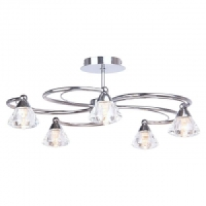 Debenhams  Chrome Agatha Flush Ceiling Light