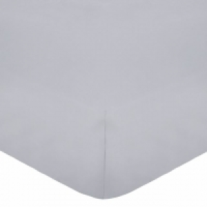Silver Cotton Rich Percale Fitted Sheet