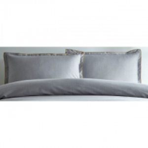 Debenhams  Light Grey Cotton Hem Oxford Pillowcase Pair