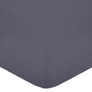 Slate Grey Cotton Rich Percale Fitted Sheet