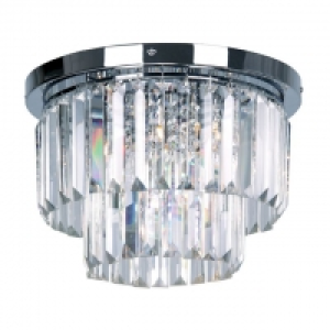 Chrome and Crystal Melody Flush Ceiling Light
