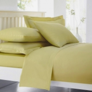 Yellow Cotton Rich Percale Fitted Sheet