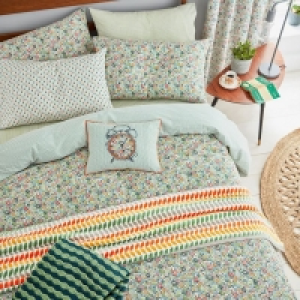 Green Polycotton Dottie Duvet Cover Set