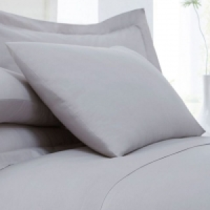 Silver Cotton Rich Percale Standard Pillow Case Pair