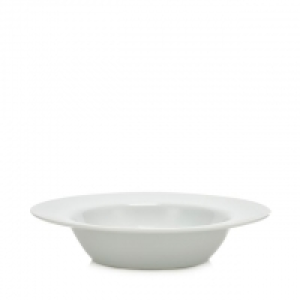 White Rimmed Pasta Bowl