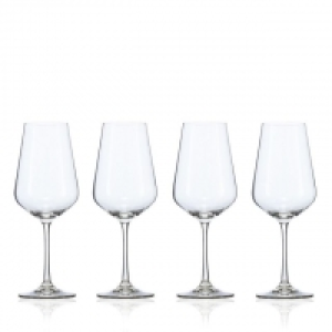 Set of 4 crystal Calvello large red wine glasses