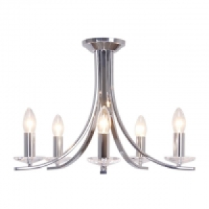 Skylar Silver Metal Chandelier Flush Light