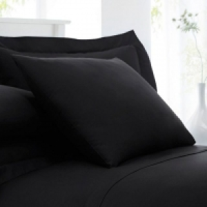 Black Cotton Rich Percale Pillow Case Pair