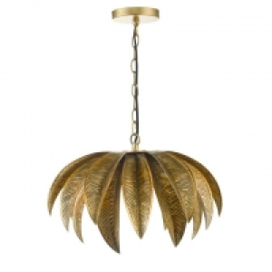 Gold Palm Leaf Cara Pendant Ceiling Light