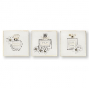 Pretty perfume bottles printed canvas