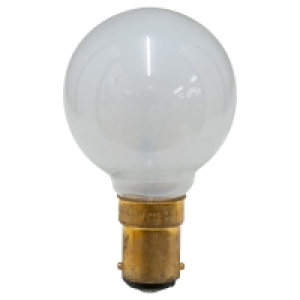 60W 240V SBC 45mm Opal Round Light Bulb, Small Bayonet Cap F £0.80