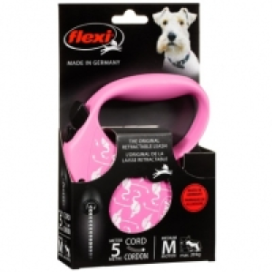 Flexi Dog Lead 5m - Medium - Pink