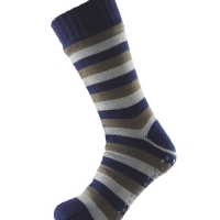 Aldi  Sherpa Fleece Stripe Slipper Socks