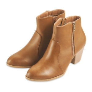 Aldi  Ladies Tan High Heel Ankle Boots