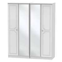 RobertDyas  Berryfield Ready Assembled 4-Door Wardrobe with 2 Mirrors - 