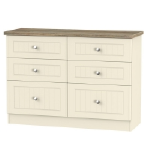 RobertDyas  Wilcox Ready Assembled 6-Drawer Midi Chest of Drawers - Crea