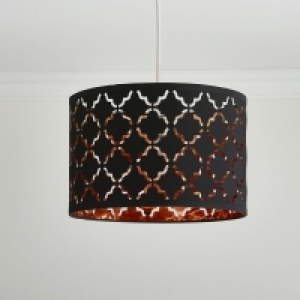 Wilko  Wilko 20 x 30cm Black and Copper Light Shade