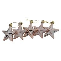 QDStores  5 Pack Christmas Tree Baubles 6cm Rose Gold