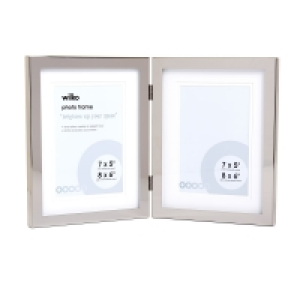 Wilko  Wilko Silver Double Photo Frame 7 x 5 Inch