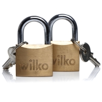 Wilko  Wilko Brass Double Locking Padlock 40mm 2 pack