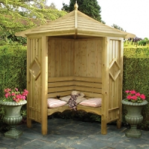 Wickes Corner Garden Arbour - 1250 x 1250 mm