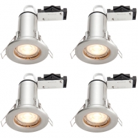 Wickes  Wickes Brushed Chrome LED Fire Rated Downlight - 4W - Pack o